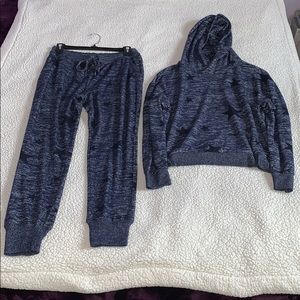 GAP matching jogger sweatpants and hoodie.
